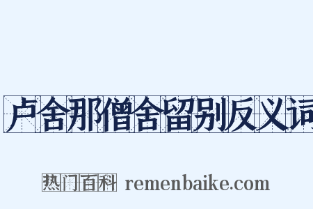 卢舍那僧舍留别反义词是什么意思的图片